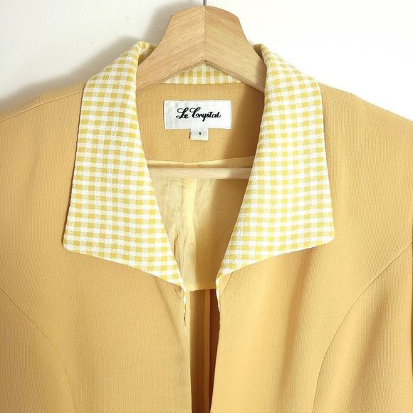 🖤Host Pick🖤 -Vintage Retro Yellow Gingham 2 Piece Dress & Jacket Set - Picture 11 of 16